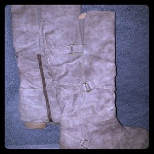 Grey suede boots